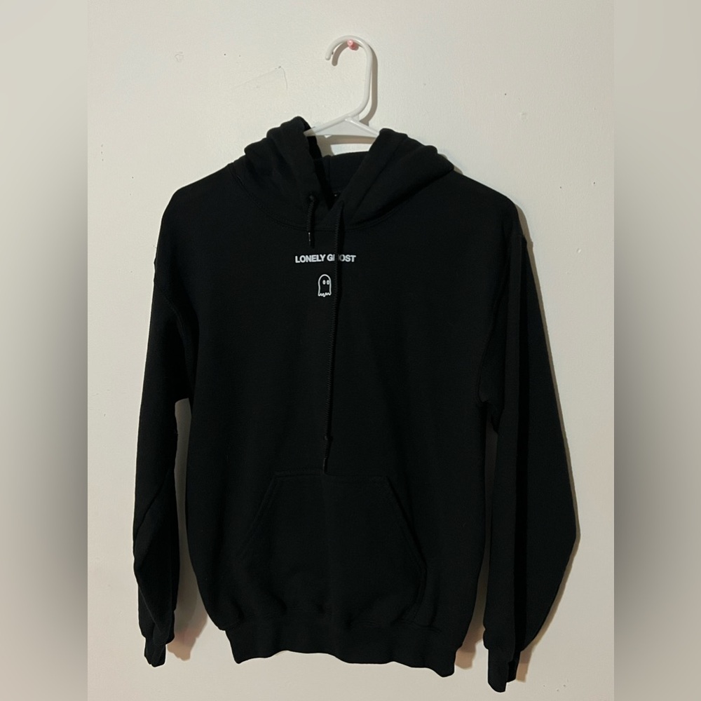 Unisex small Lonely Ghost black hoodie